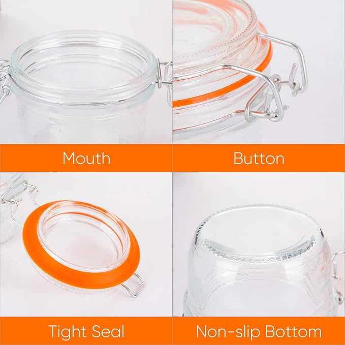 Small Glass Jars With Airtight Lids, Glass Spice Jar 5 oz, Maosn Jars With Leak - Image 3