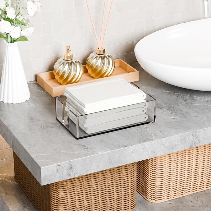 Yieach Bathroom Paper Towel Holder, 9 Inch Modern Acrylic Napkin Holder fo r - Image 6