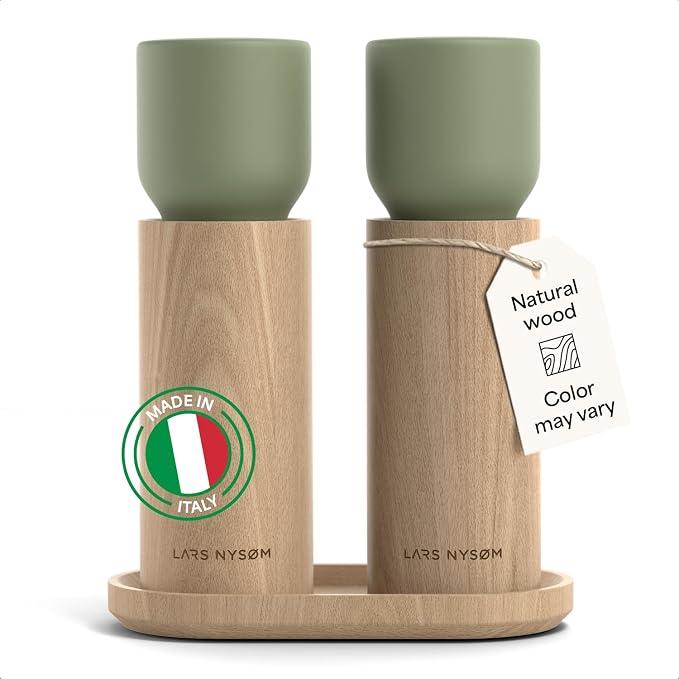 LARS NYSØM Wooden Salt and Pepper Grinder Set Manual by LN