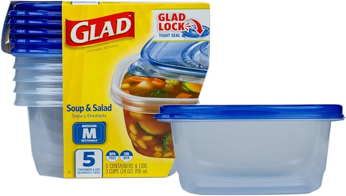 Glad GladWare Medium Rectangle Food Storage Containers by GladTrashFoodStorage