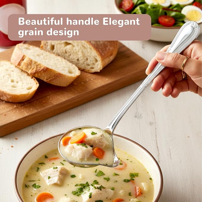 2 Pcs Gravy Ladle with Pour Spout 7.8'' Stainless Steel Small Ladle Sauce Soup - Image 5