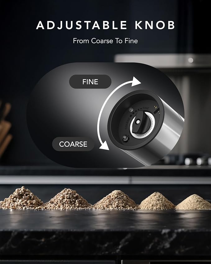 FORLIM Electric Salt and Pepper Grinder Set Rechargeable, Auto Salt and Pepper - Image 7