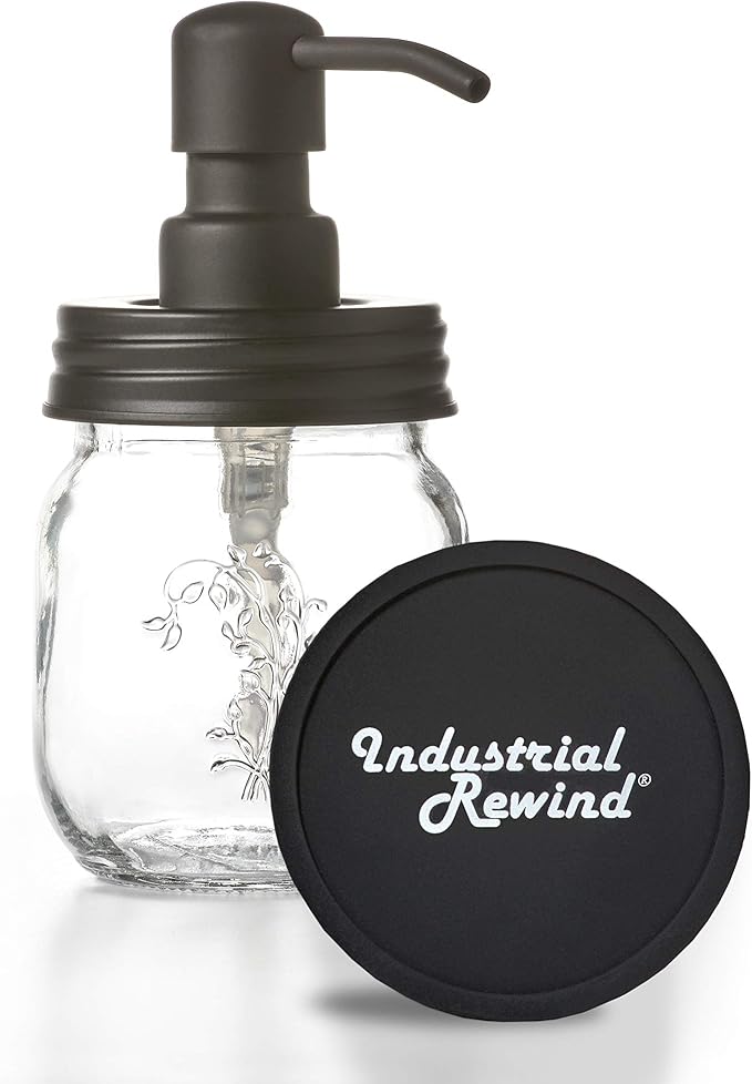 12oz Mason Jar Black Soap and/or Lotion Dispenser - Image 2