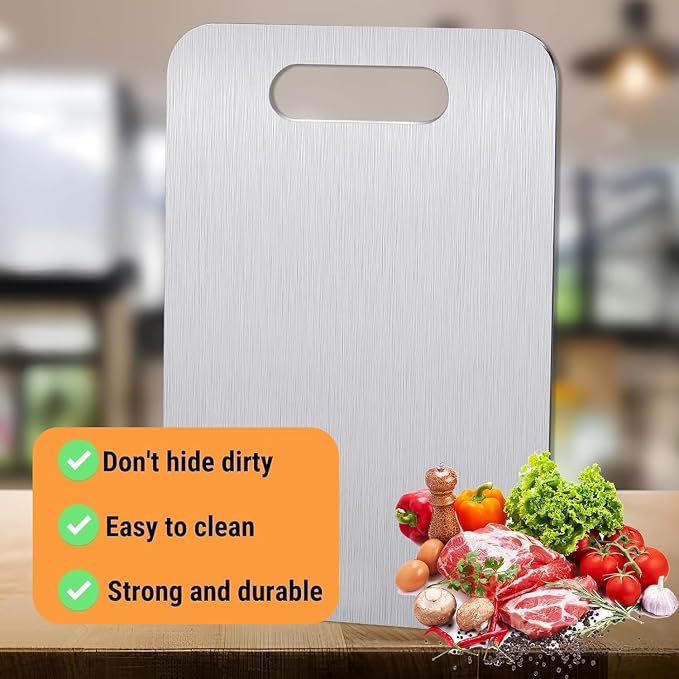 Titanium Cutting Boards for Kitchen, Food Grade 304 Stainless Steel Cutting - Image 3