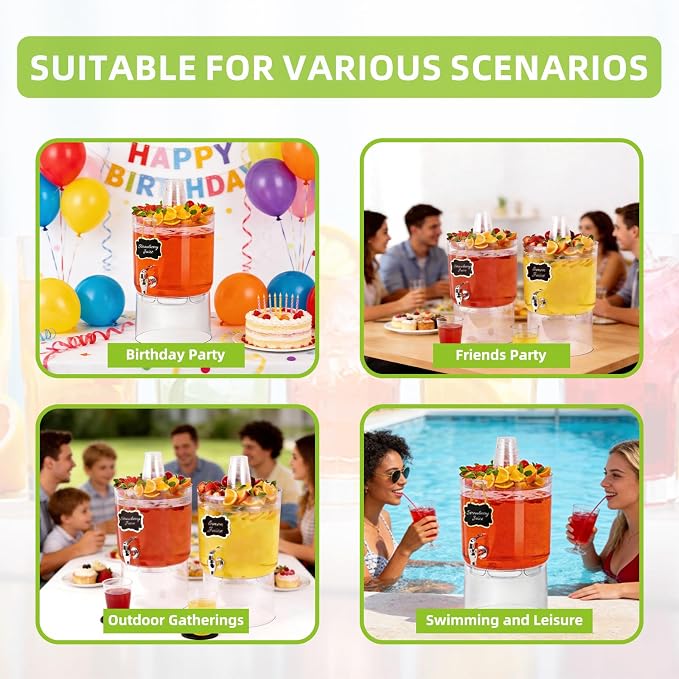 2 Gallon Beverage Dispenser for Parties, BPA-Free Drink Dispenser - Image 8