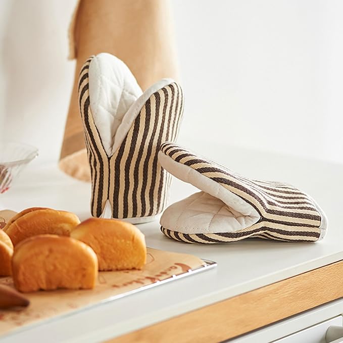 1 Pair Mini Oven Mitts, High Heat Resistant Oven Gloves, Kitchen Short Oven Mit - Image 5