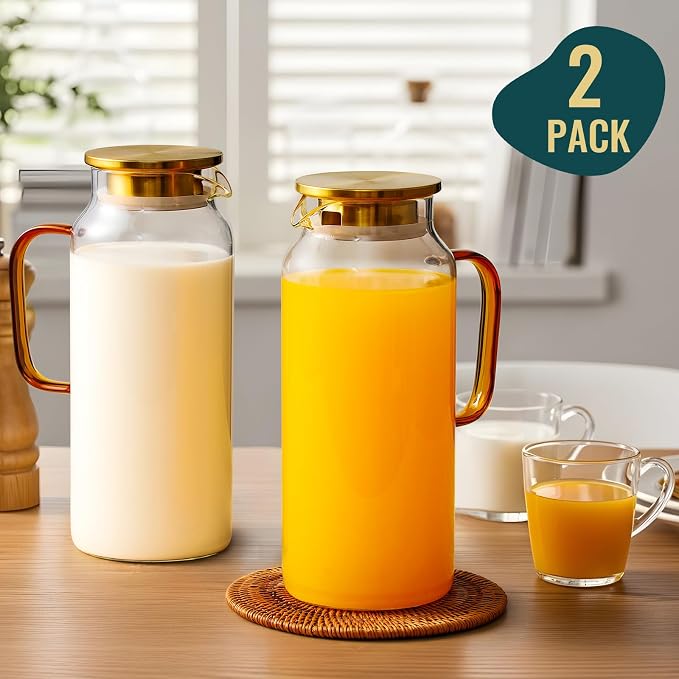 2 Pack 2 Liter/68 oz Glass Pitcher - Image 2