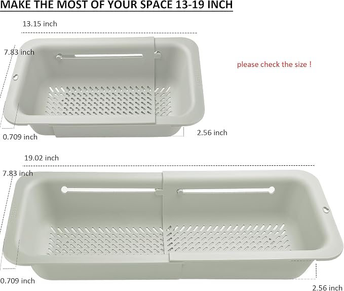 LASSHSWA Collapsible Colander for Kitchen, Over the Sink Strainer Basket for - Image 5
