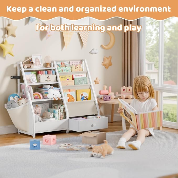 HAVLOTII Kids Bookshelf and Toy Storage - Image 4