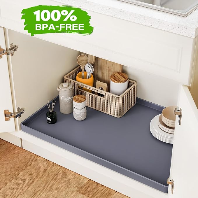 FLATO Waterproof Under Sink Mat 31" x 19" Shelf Liner - Image 4