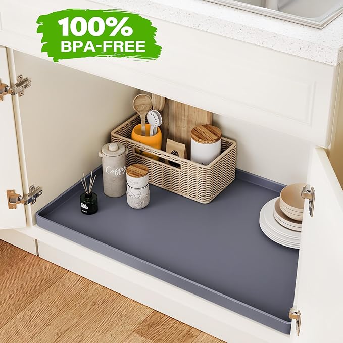 FLATO Waterproof Under Sink Mat 28" x 22" Shelf Liner - Image 4