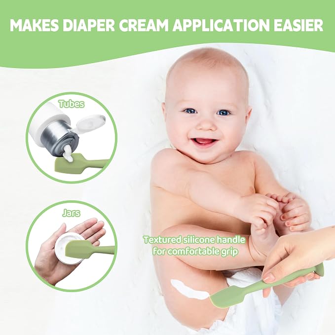 Baby Diaper Cream Spatula 3 Pack Diaper Spatulas Soft Silicone Diaper Cream - Image 7