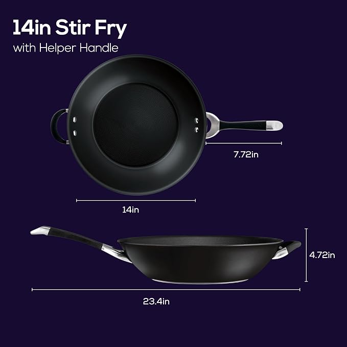Circulon Symmetry Hard Anodized Nonstick Stir Fry / Wok Pan - Image 3