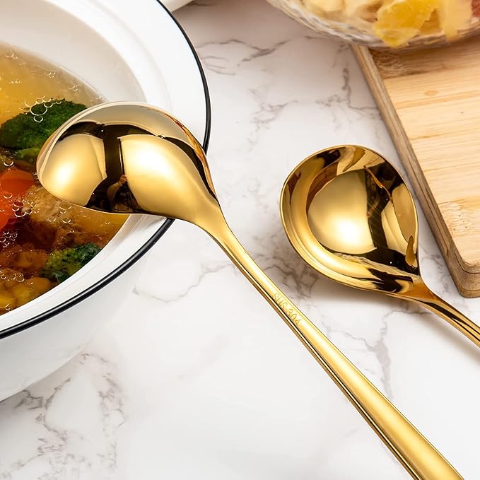 Comicfs 4 Pack Small Soup Ladles, Sauce ladles, SUS 304 Stainless Steel Small - Image 4