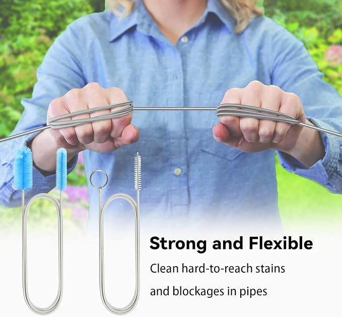 Flexible Drain Brush, 66 Inch Long Double Ended Hose Pipe and 58 Inch Tube - Image 4