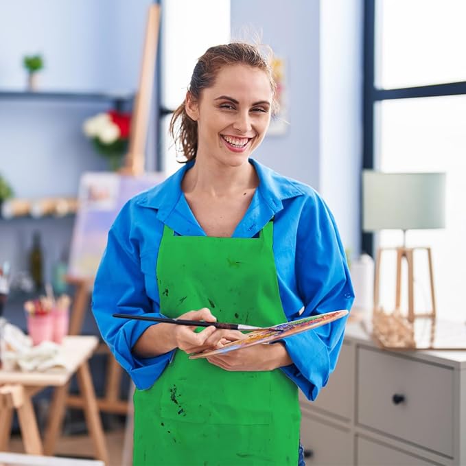15 Pcs Adult Aprons Bulk with Pockets Adjustable Bib Chef Apron - Image 6