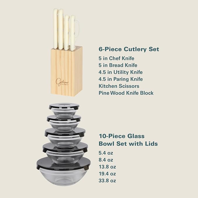 Gibson Home 74 Piece Kitchen in a Box Pots and Pans Cookware, Plates and Bowls - Image 4
