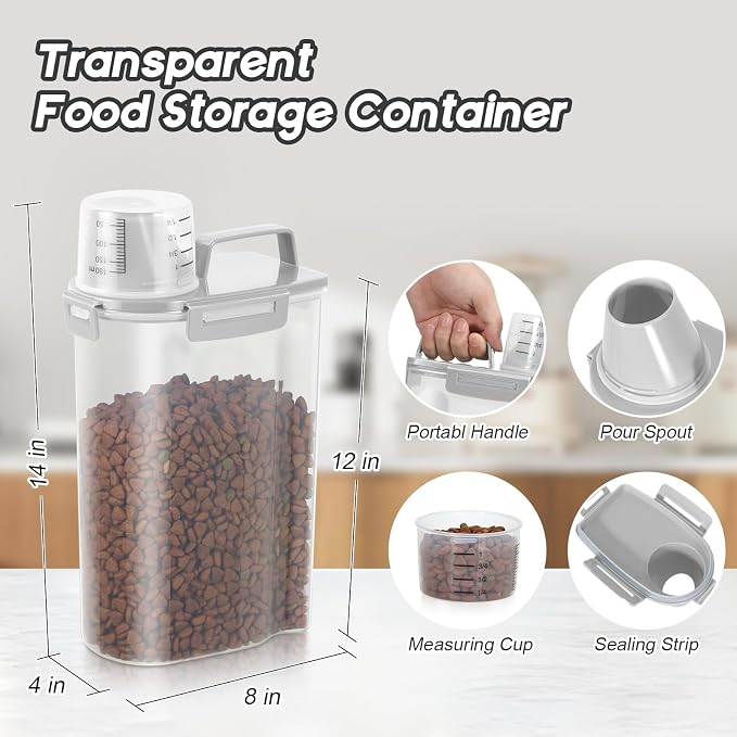 Dog Food Storage Container, Upgraded Large Nozzle BPA-free, 8-12 LBS Plastic - Image 5