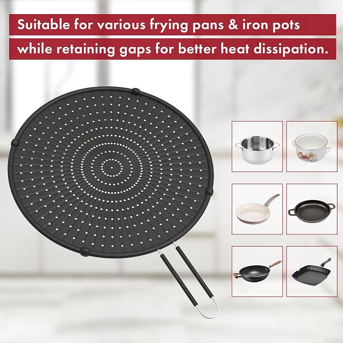 INYOU Silicone Splatter Screen for Frying Pan Suitable for 13” Pans - Image 4