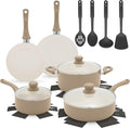 GreenLife 16-Piece Nonstick Cookware Set, Non-Toxic Ceramic Pots and Pans Set by GreenLife