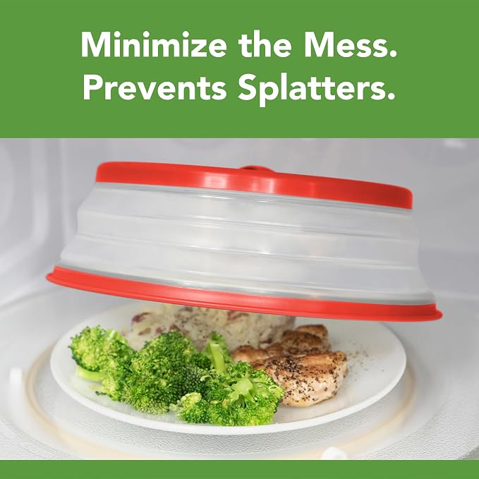 Tovolo Vented, Easy Grip, Collapsible Microwave Cover, 10.5 Inch - Image 2