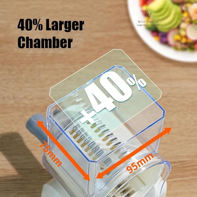 Rotary Cheese Grater with Hand Crank, and Grating Cheese, Vegetables, and Fruit - Image 4