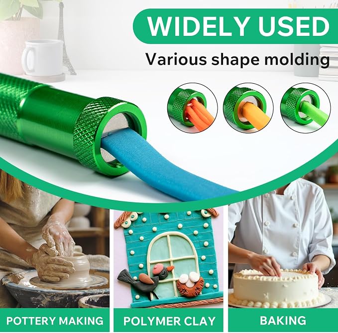 Polymer Clay Tools, Clay Extruder, Sugar Paste Extruder, Cake Fondant Tool Set - Image 3