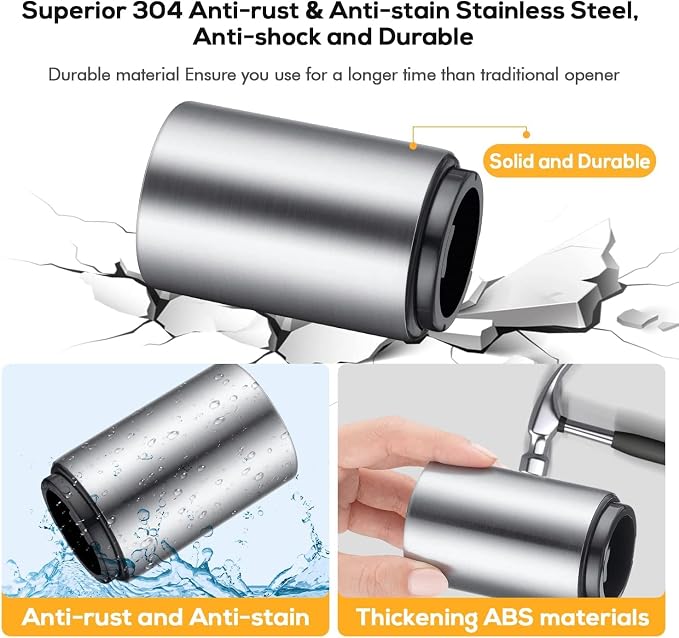 2PCS Premium Beer Bottle Opener, Automatic Stainless Steel Quick Pop the Top - Image 5