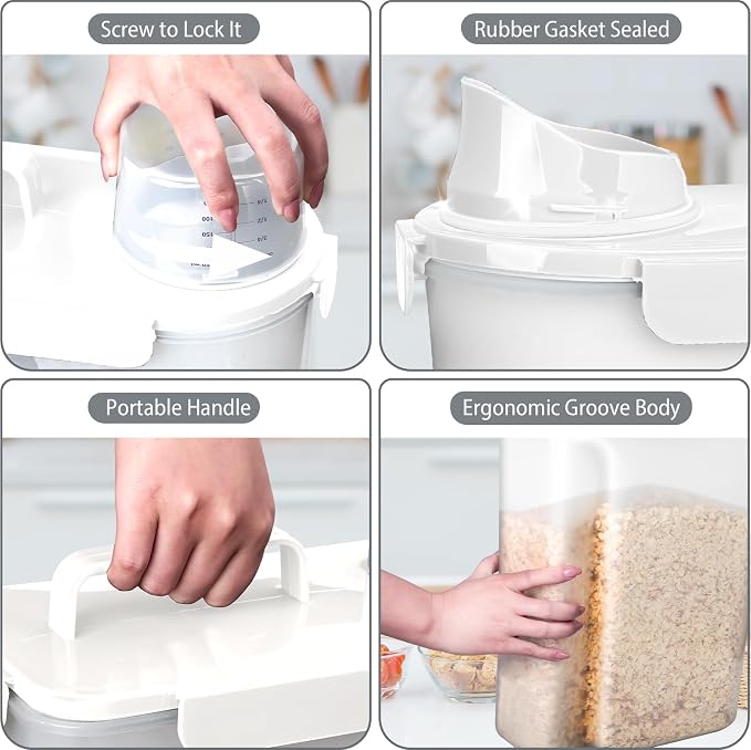 Komzon Rice Storage Containers, Airtight Cereal Containers Storage, - Image 3