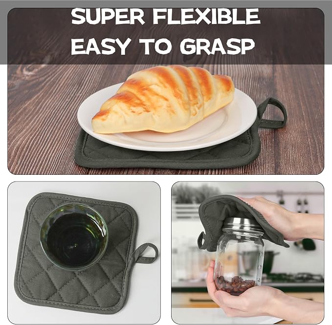 Kitchen Set Pack Of 5, Oven Mitts Pot Holders Pad And Towel Set, Heat Resistant - Image 6