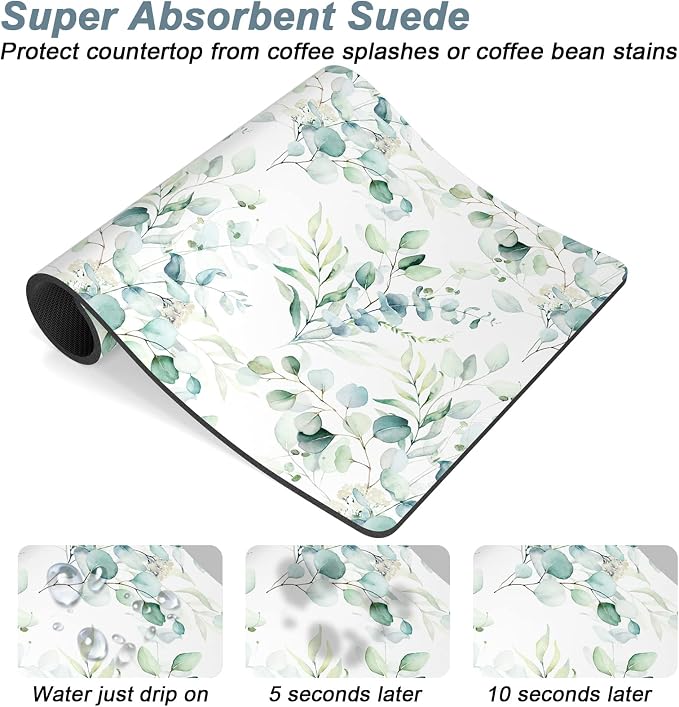 Rnivvi Coffee Mat, Hide Stain Rubber Backed Absorbent Dish Drying Pad - Image 3
