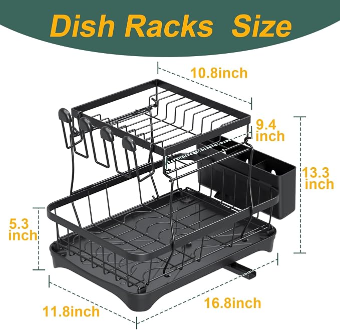 LIYI Dish Drying Rack, Large Dish Rack - Image 3