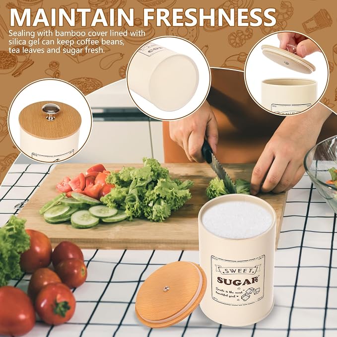 3 Pack Coffee Tea Sugar Container Set - Image 3