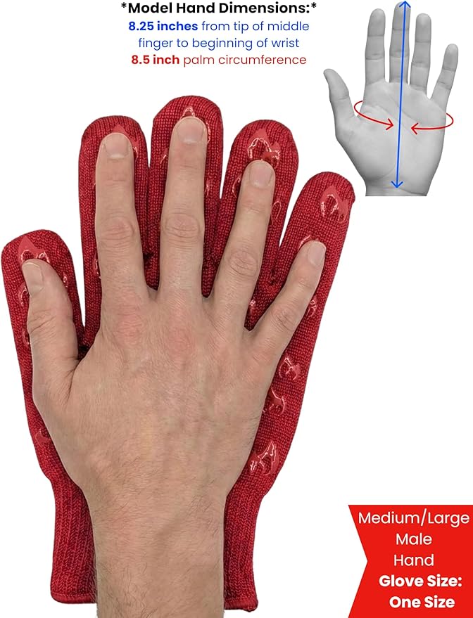 Grill Armor Oven Gloves with Fingers – 932°F Heat, Fire & Cut Resistant Mitts - Image 6