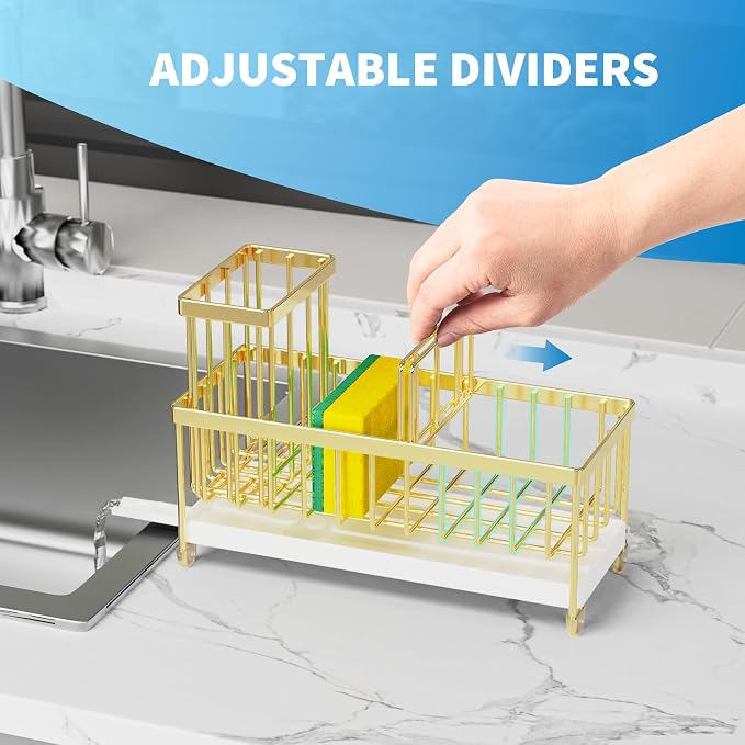 Cisily Sponge Holder for Kitchen Sink, Sink Caddy Organizer - Image 4