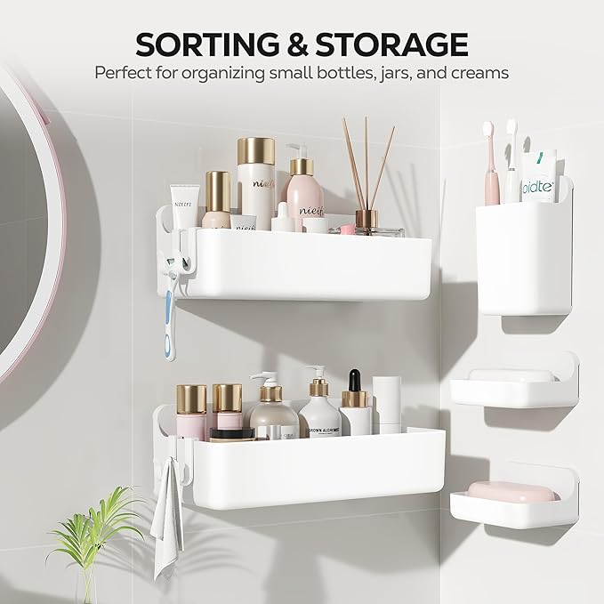 Nieifi Adhesive Wall Shelf, Shower Shelves 5 Pack - Image 3