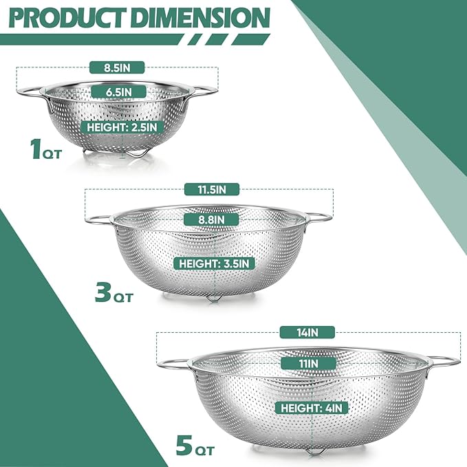 Leonyo Stainless Steel Colander - Image 2
