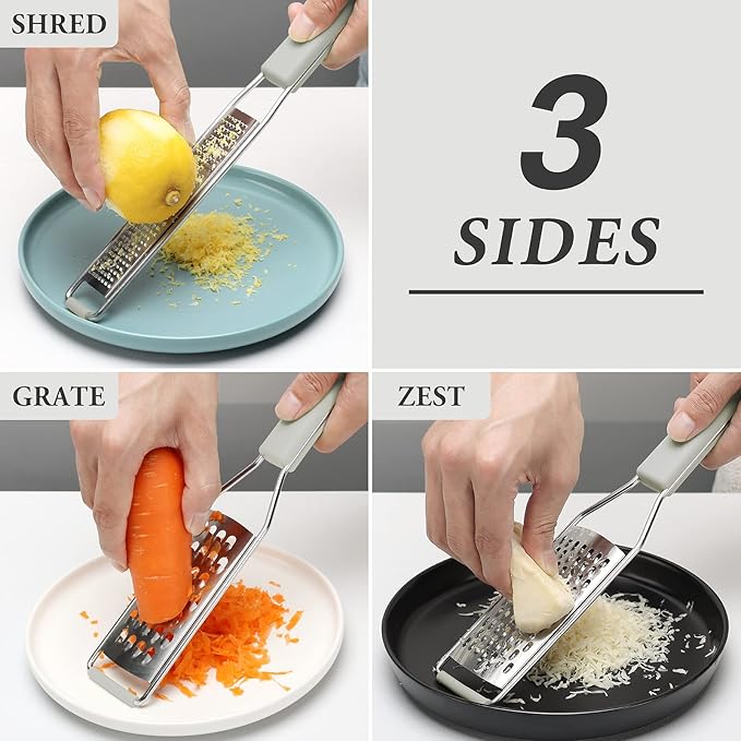 Cambom Cheese Grater Citrus Zester Lemon Zester Pack of 3-304 Stainless Steel - Image 2