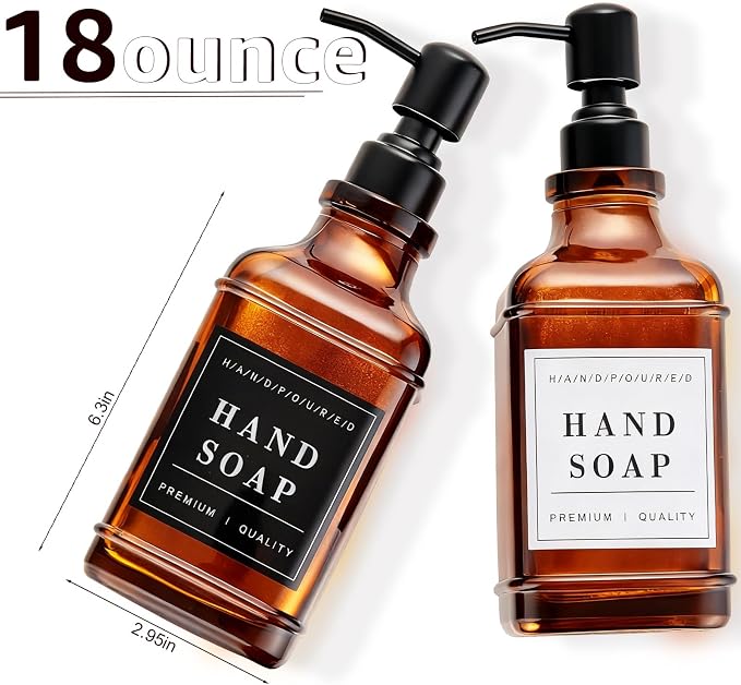 Amber Glass Soap Dispenser - Image 2