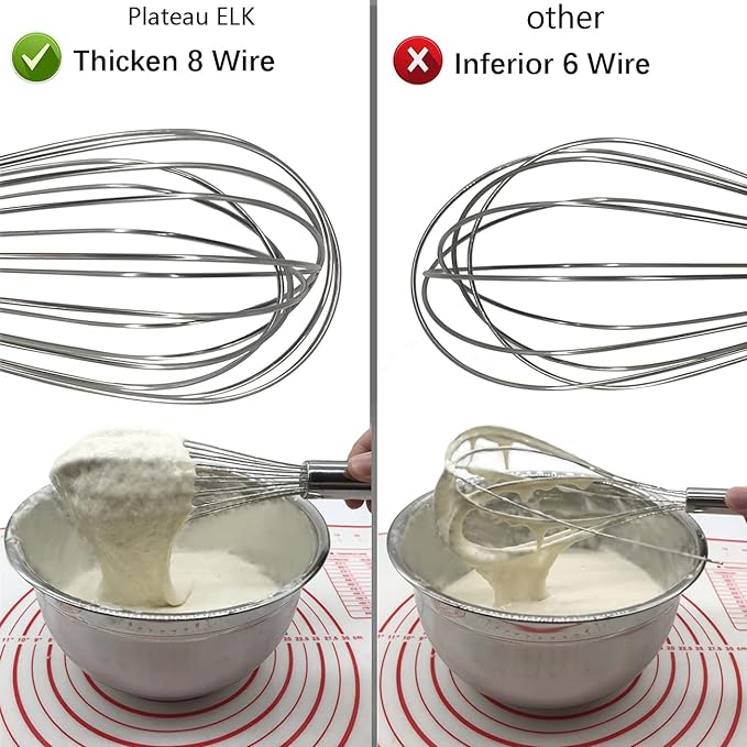 Whisks for Cooking, 3 Pack Stainless Steel Whisk for Blending, Beating and - Image 3