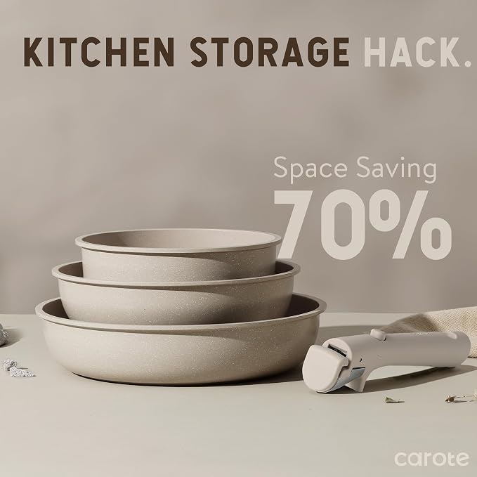 CAROTE 19pcs Pots and Pans Set Non Stick, Nonstick Cookware Set Detachable - Image 5