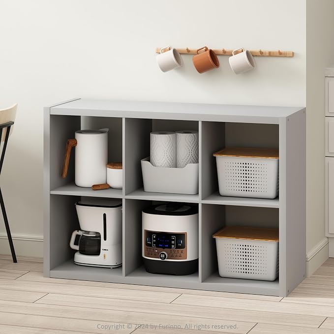 Furinno HERMITE Kitchen Island, 6-Cube Coffee Bar, Extra Thick Kitchen Storage by Furinno-FitsYourSpaceFitsYourBudget