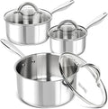 MICHELANGELO Saucepan Set 6pc, 18/10 Stainless Steel Sauce Pan by Michelangelo