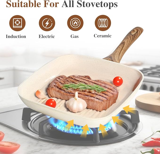 3 Pcs Pots and Pans Set, Nonstick & Non-Toxic Healthy Pots and Pans - Image 4