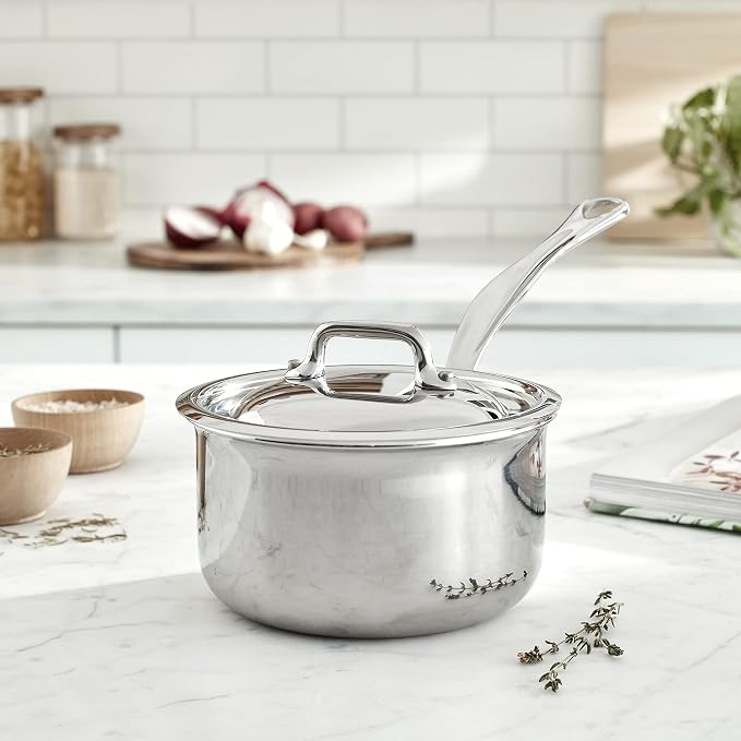 Mauviel M'Cook 5-Ply Polished Stainless Steel Sauce Pan - Image 2