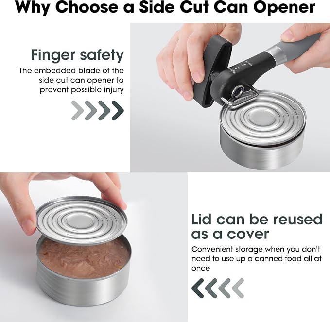 Beneno Can Opener, Manual Side Safe Cut Can Opener Smooth Edge - Image 4