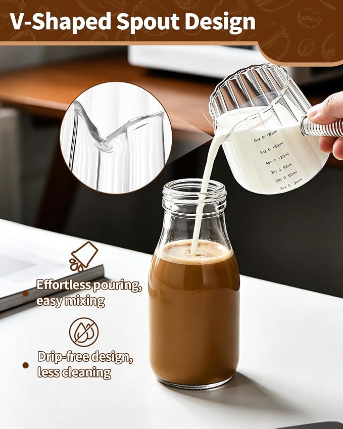 2 Pack Espresso Measuring Cup, 6oz Borosilicate Glass Espresso Cups - Image 5
