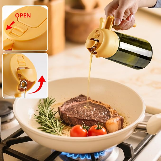 SWEET VIEW Olive Oil Dispenser and Oil Sprayer – 16oz/470ml Glass Light-Proof - Image 4