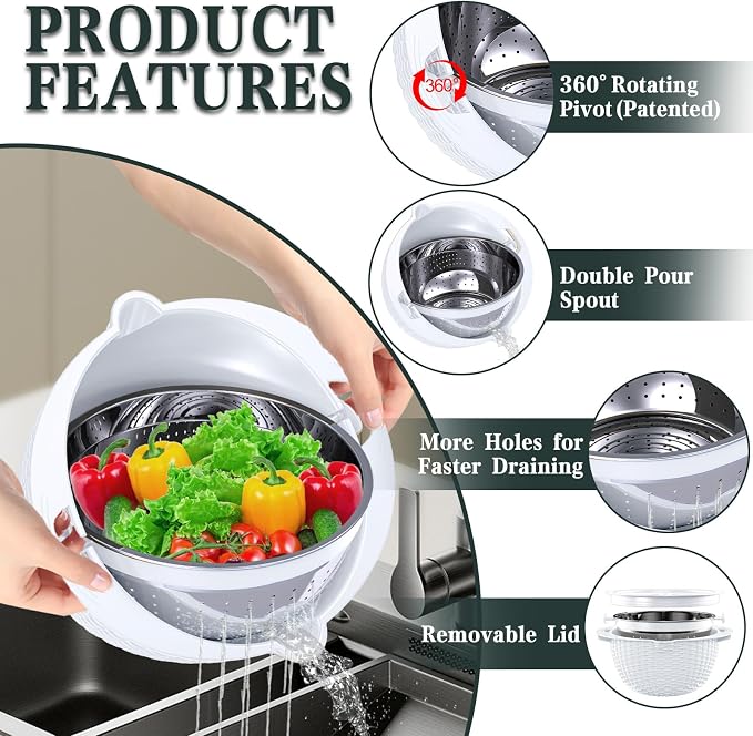 4-1 Colander with Bowl Set - Image 3