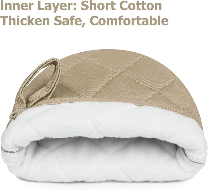 Short Oven Mitts, Heat Resistant 500°F, Silicone Grip Kitchen Gloves, Non-Slip - Image 4